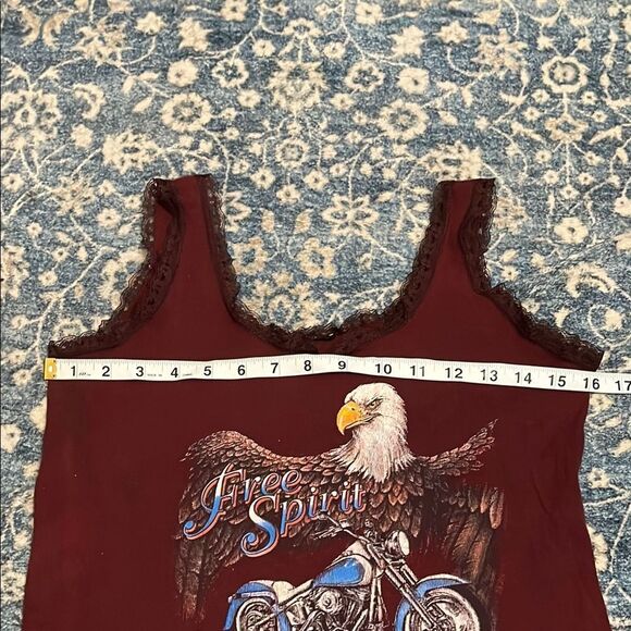 Vintage Laughlin Motorcycle Rally 15th Annual Run 1997 Burgundy Tank Top Eagle - Picture 11 of 12